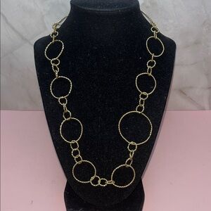 Vintage Sheila Fajl gold interlocking circle necklace